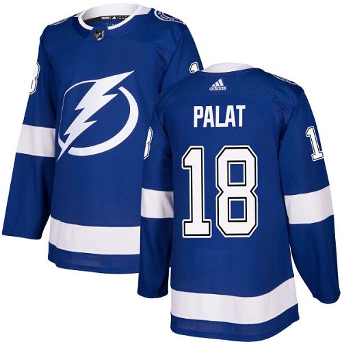 Adidas Men Tampa Bay Lightning #18 Ondrej Palat Blue Home Authentic Stitched NHL Jersey->tampa bay lightning->NHL Jersey